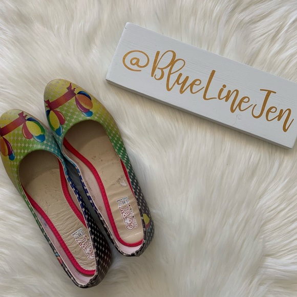 NWOT Goby Printed Balloon Ballet Flats Size 39 - Picture 3 of 5